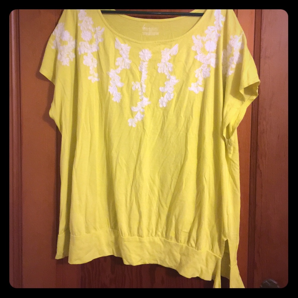 Lane bryant 22/24 scoop neck top with embroidery